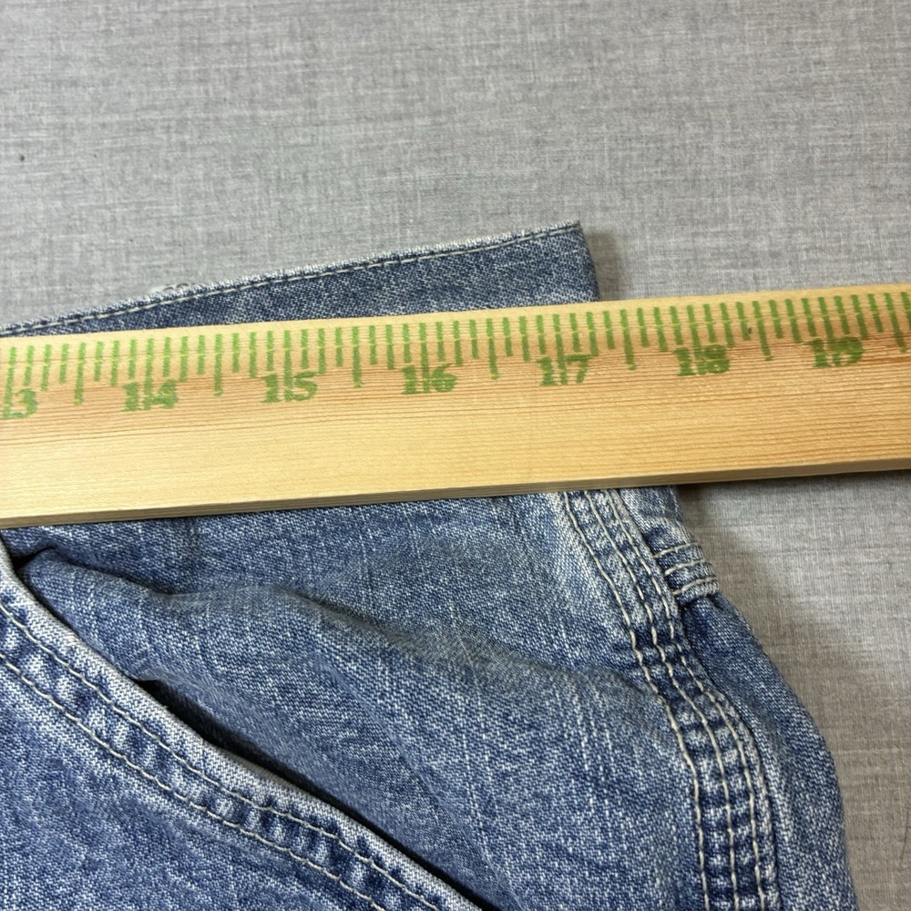 Y2K Vintage Lee Dungarees Baggy Wide Leg Carpenter Jeans Mens 34x34 Denim 2000's - Picture 12 of 15